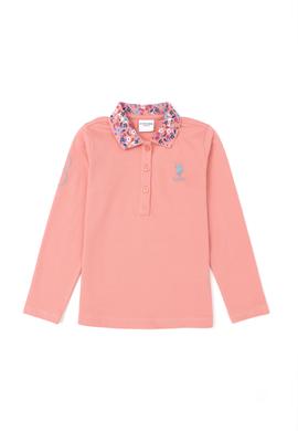 Kız Çocuk Somon Polo Yaka Basic Sweatshirt - 50256030089