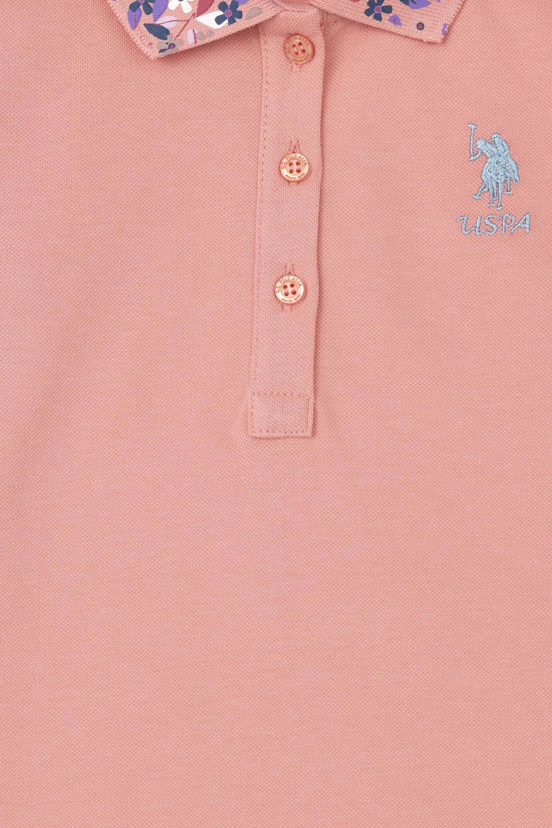 Kız Çocuk Somon Polo Yaka Basic Sweatshirt