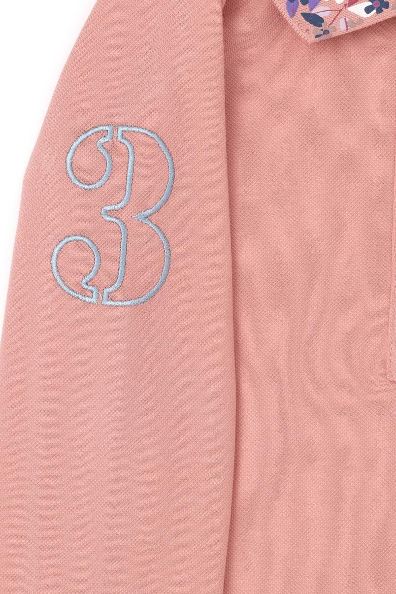 Kız Çocuk Somon Polo Yaka Basic Sweatshirt - 50256030089