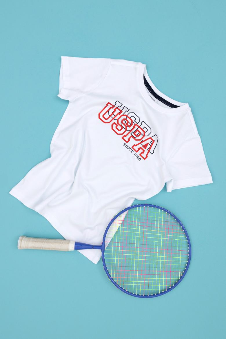 Erkek Çocuk Beyaz Basic Bisiklet Yaka Tişört