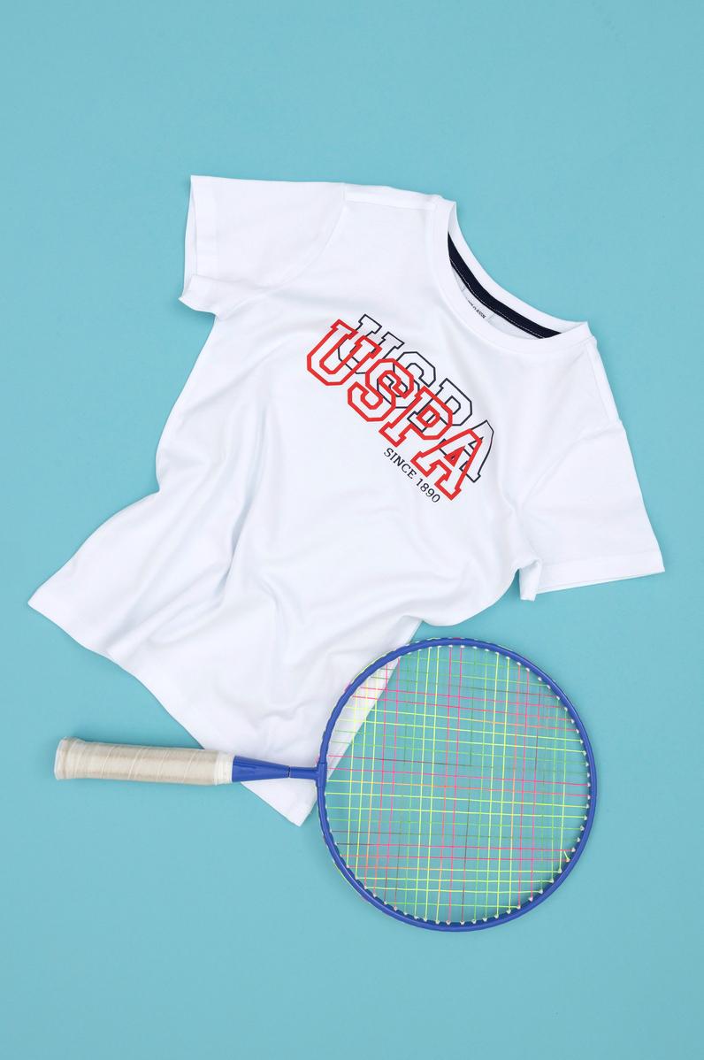 Erkek Çocuk Beyaz Basic Bisiklet Yaka Tişört