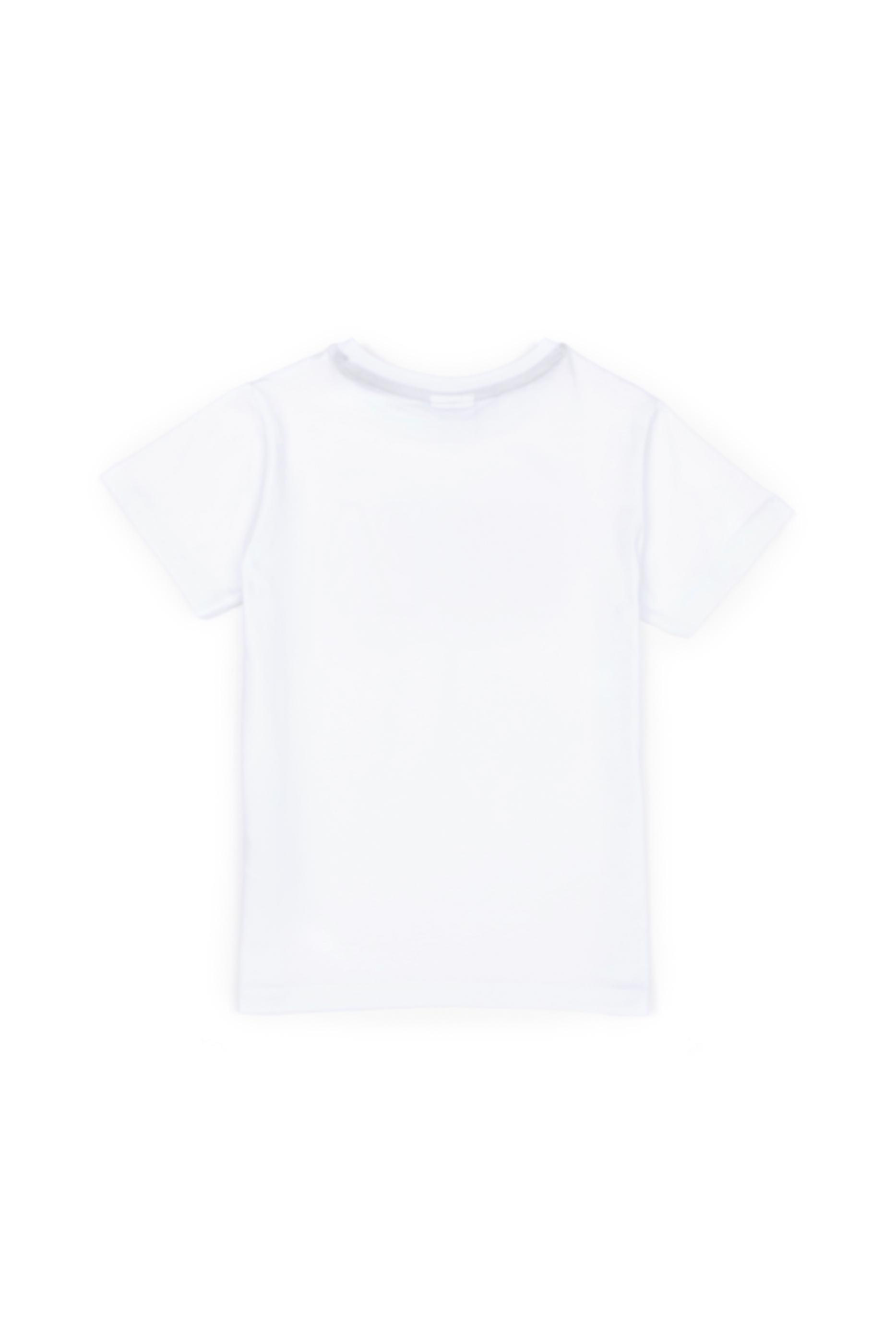 Erkek Çocuk Beyaz Basic Bisiklet Yaka Tişört