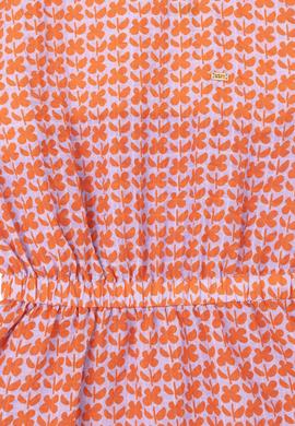 Kız Çocuk Nar Çiçeği Kısa Kollu Dokuma Elbise - 50282962023