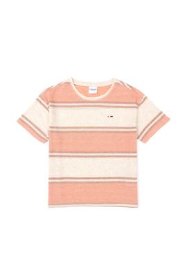 Erkek Çocuk Somon Oversize Bisiklet Yaka Tişört - 50282107013