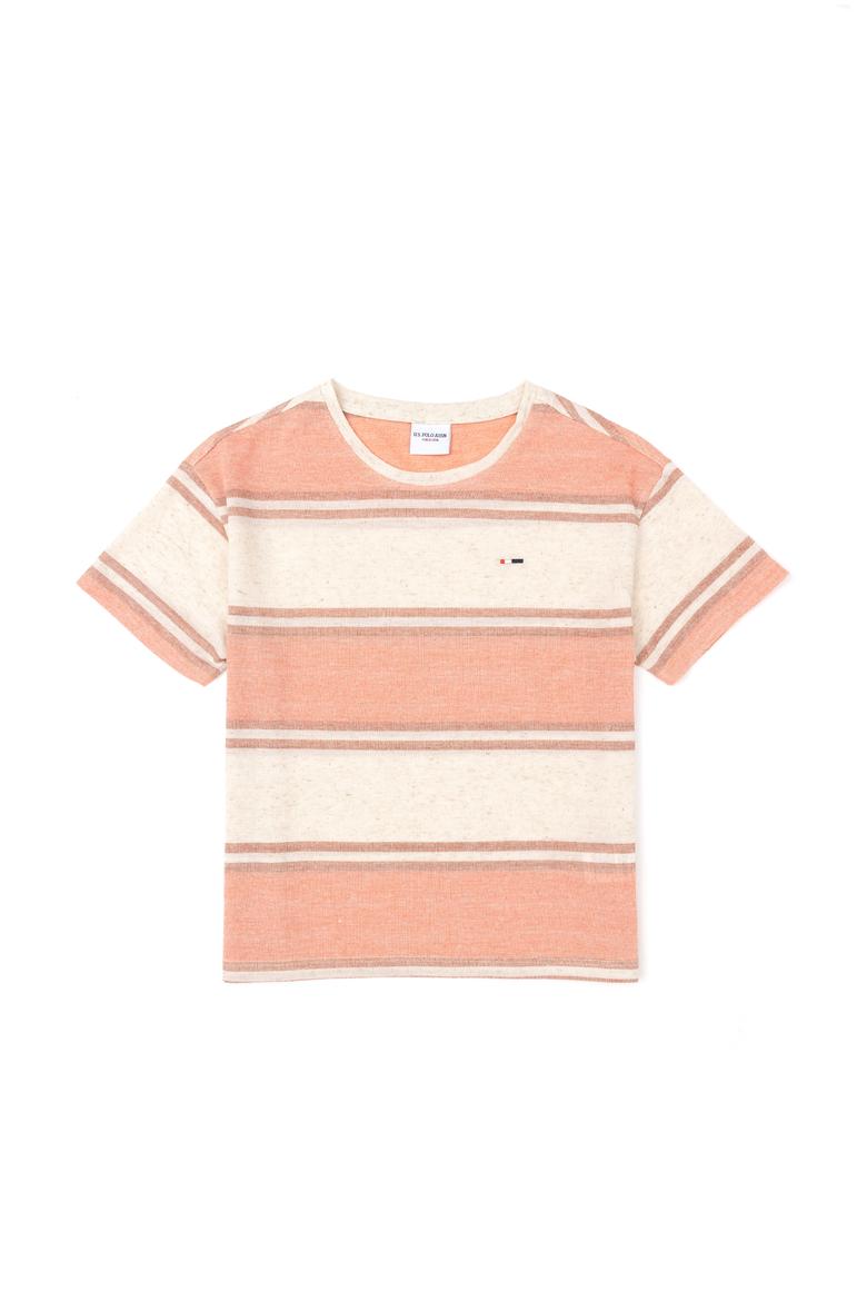 Erkek Çocuk Somon Oversize Bisiklet Yaka Tişört - 50282107013