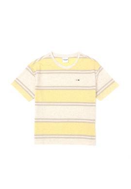 Erkek Çocuk Safran Oversize Bisiklet Yaka Tişört - 50282107044