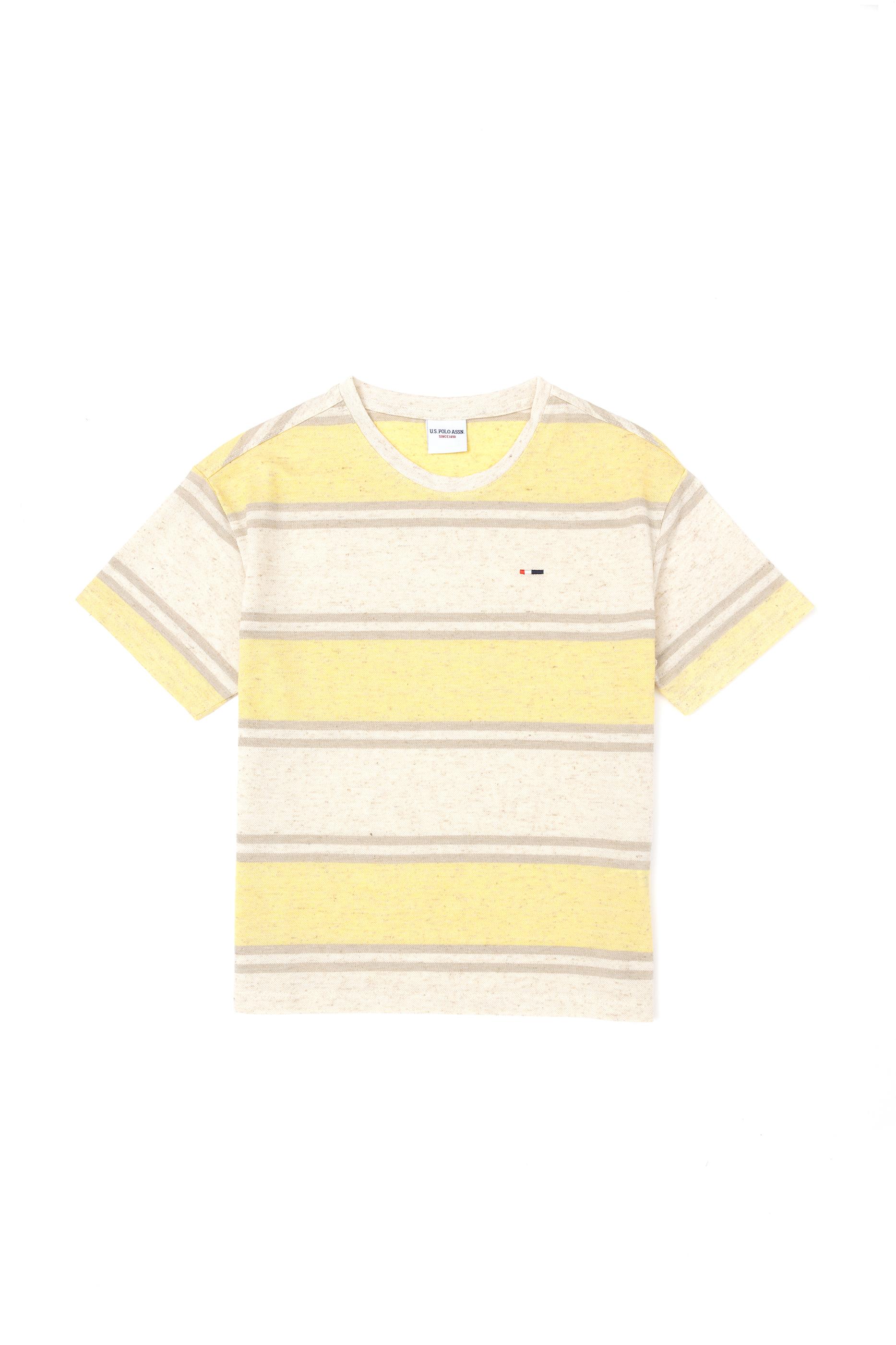 Erkek Çocuk Safran Oversize Bisiklet Yaka Tişört