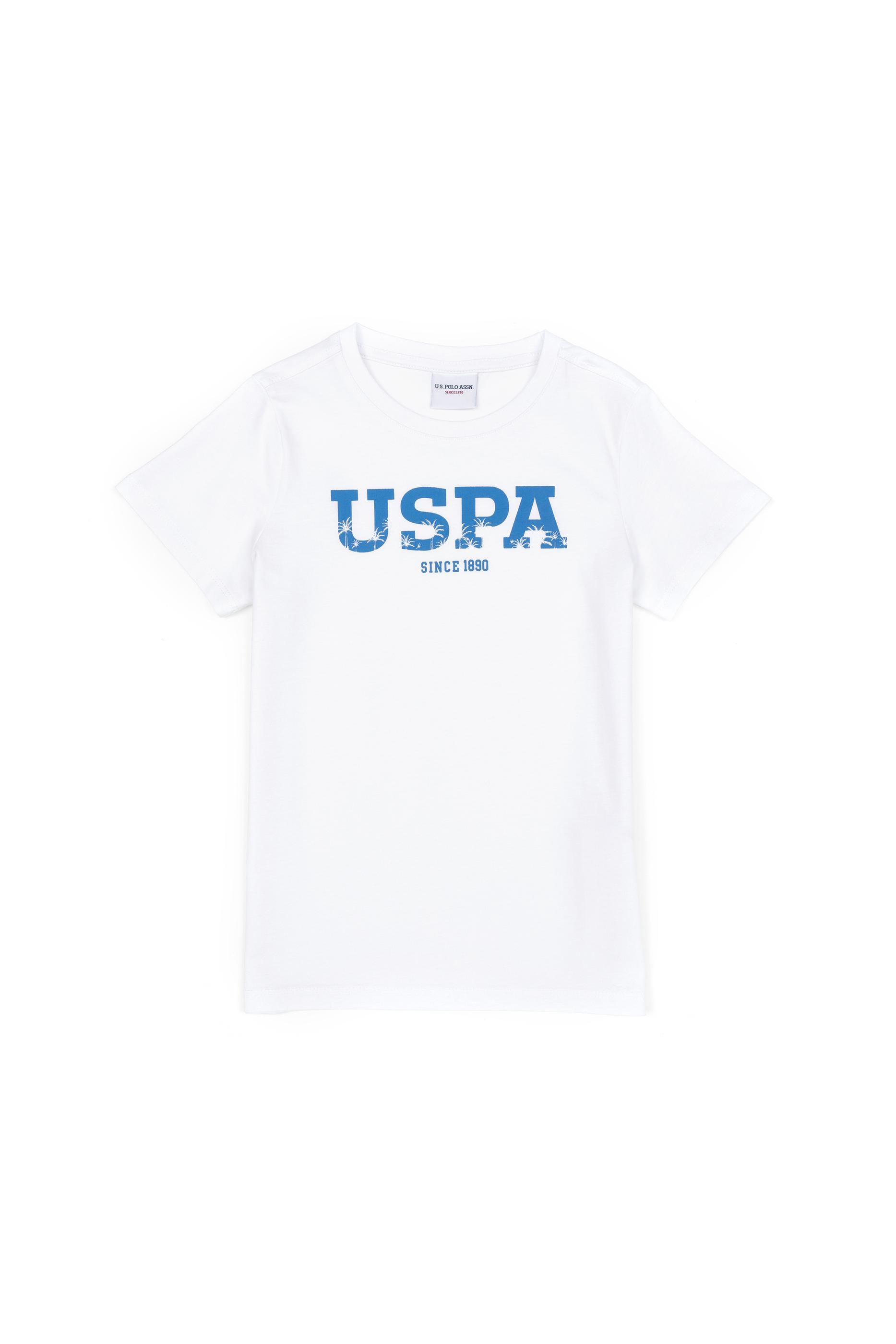 Erkek Çocuk Beyaz Bisiklet Yaka Tişört