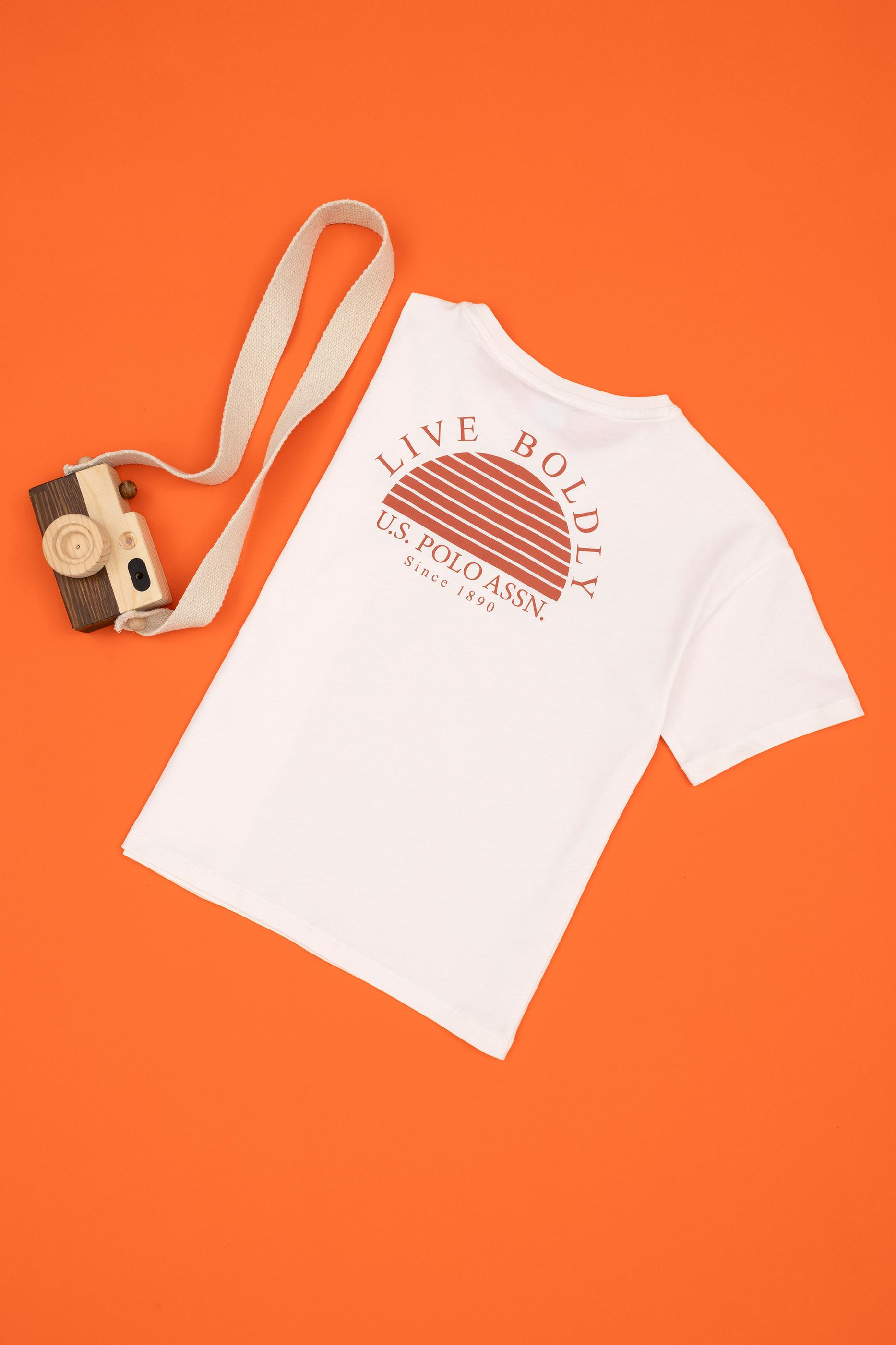 Erkek Çocuk Ekru Bisiklet Yaka Tişört