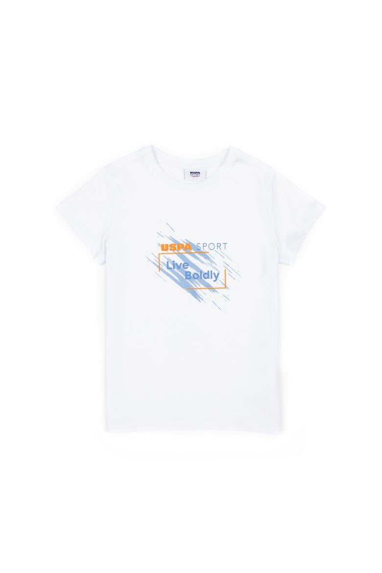 Erkek Çocuk Beyaz Bisiklet Yaka Tişört - 50281848011