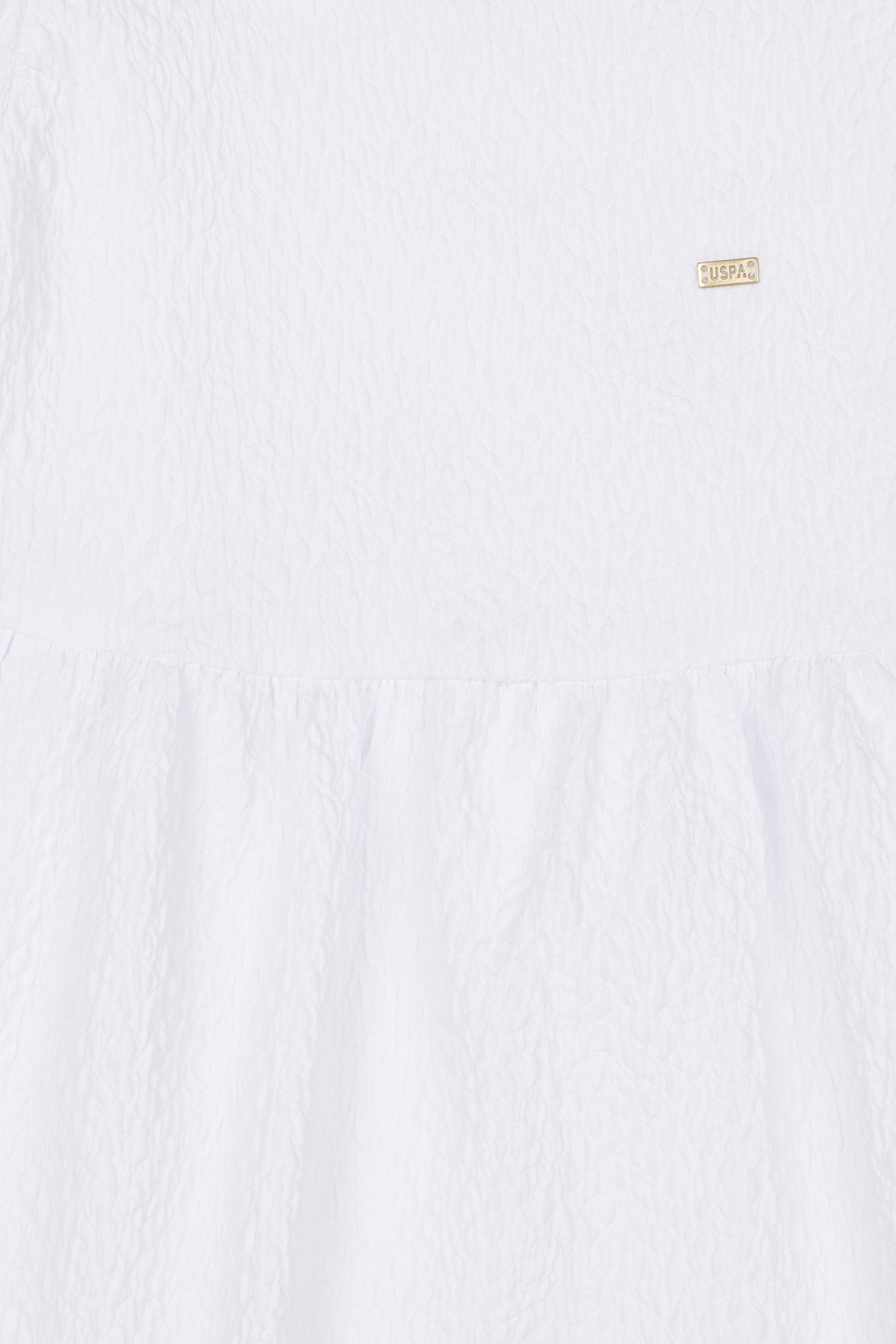 Kız Çocuk Beyaz Kolsuz Dokuma Elbise