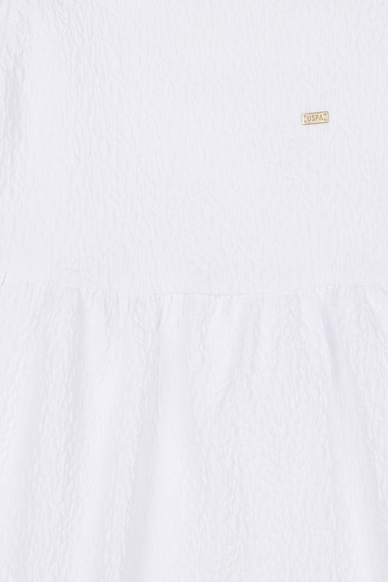 Kız Çocuk Beyaz Kolsuz Dokuma Elbise - 50282955007