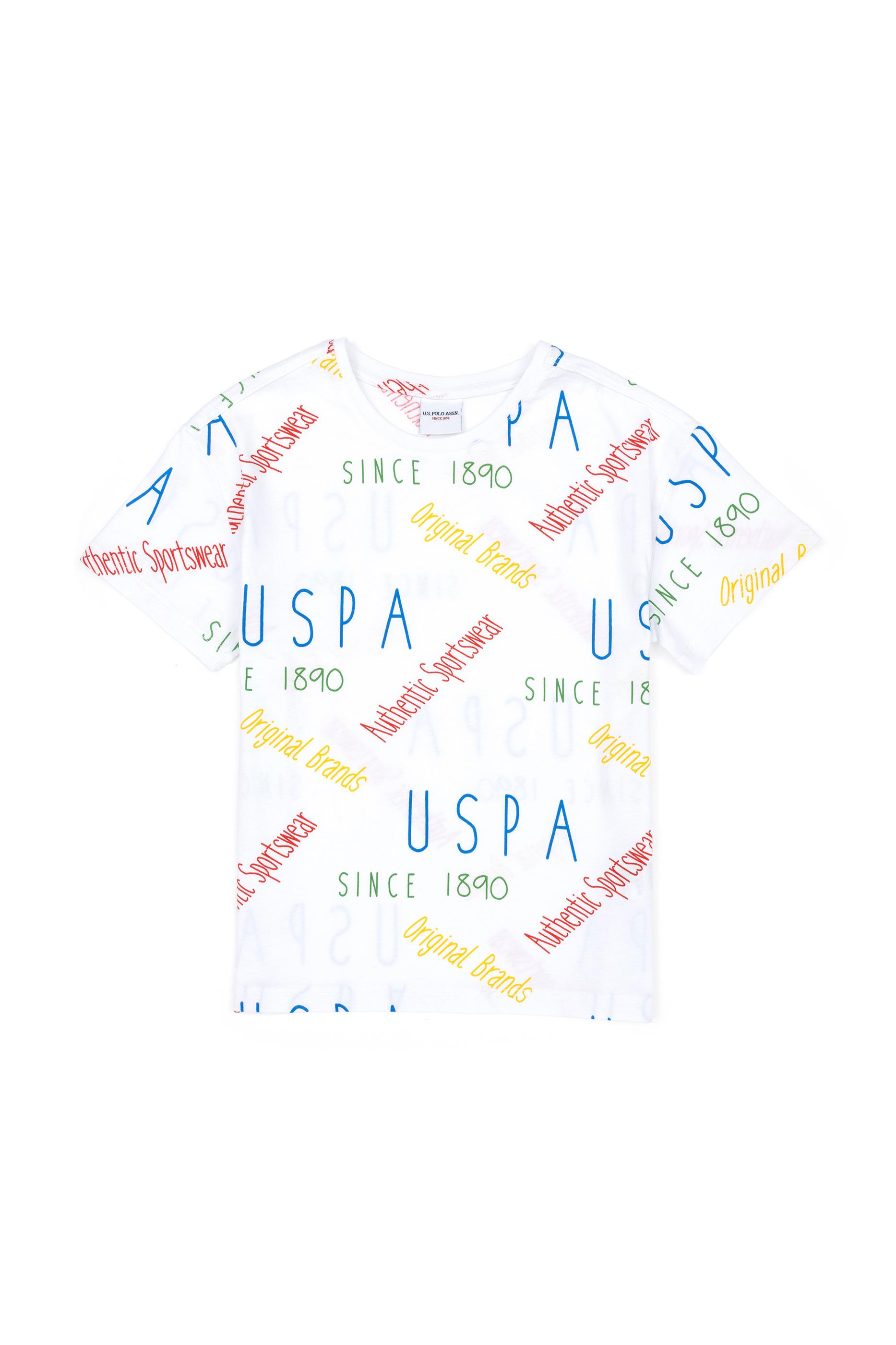 Erkek Çocuk Beyaz Bisiklet Yaka Tişört