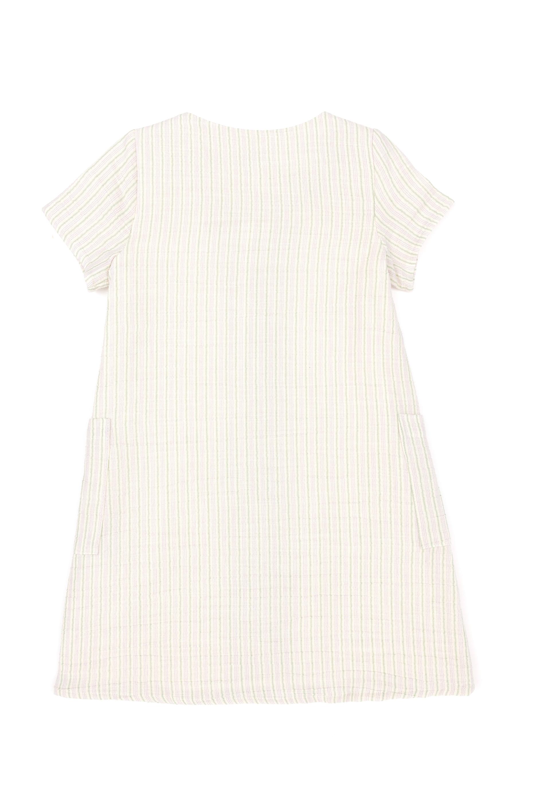 Kız Çocuk Krem Dokuma Elbise