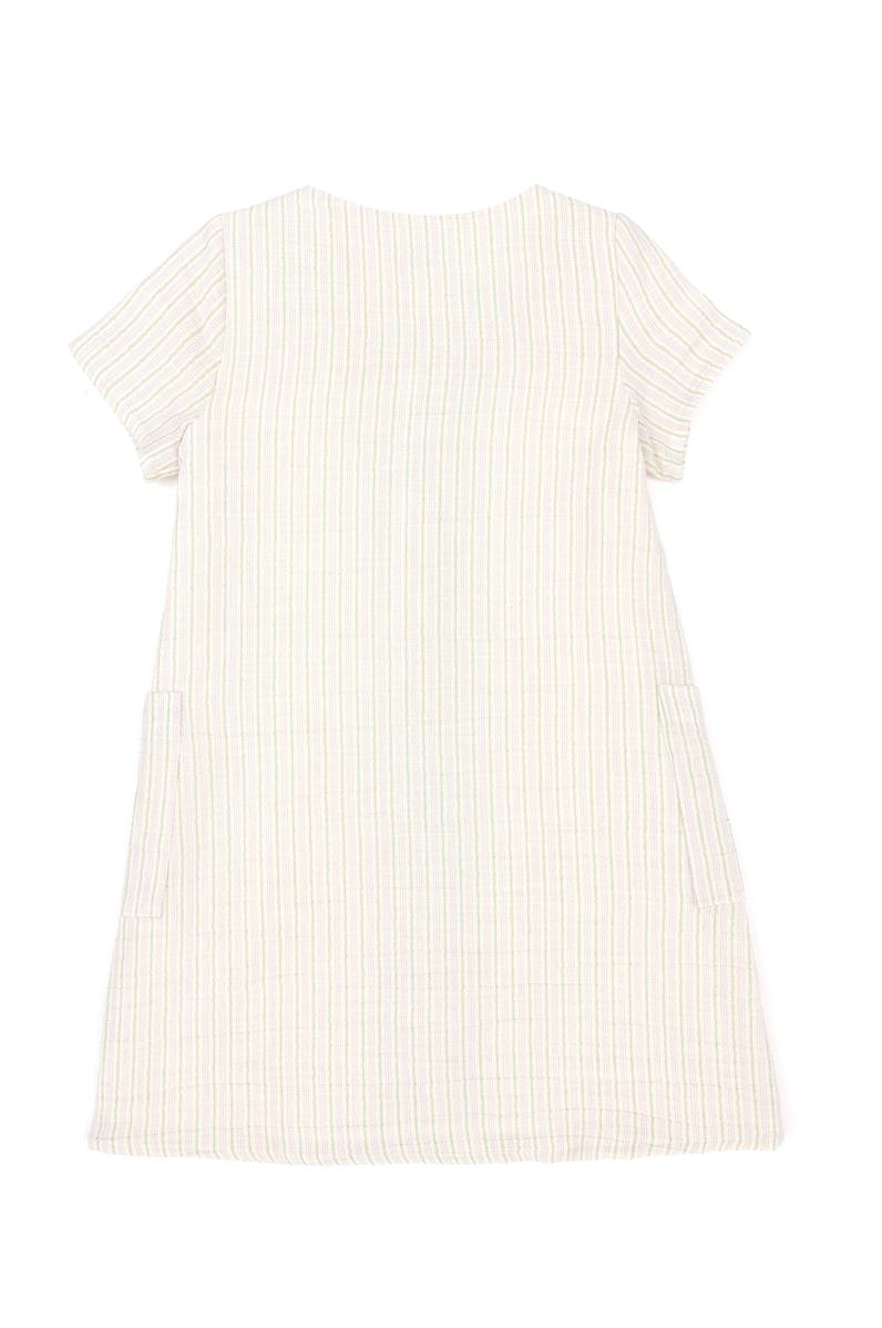 Kız Çocuk Krem Dokuma Elbise