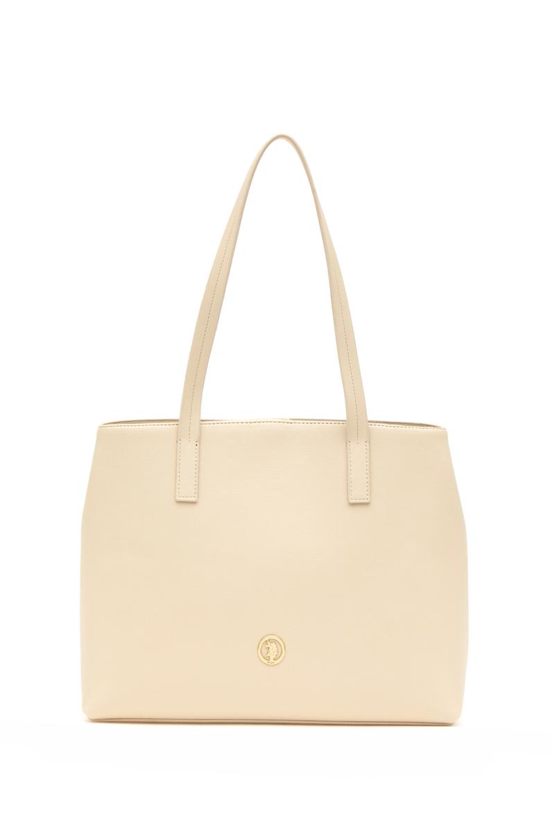 Kadın Kutulu Fularlı Hediyelik Krem Kol Çantası