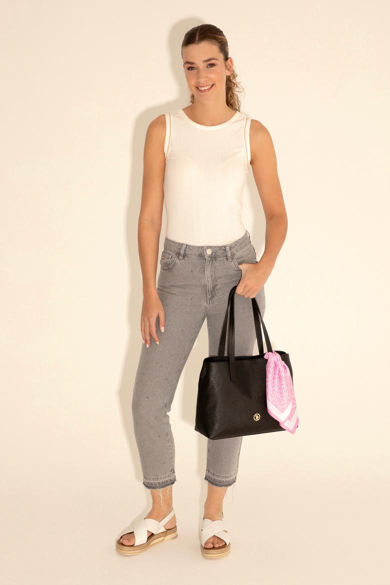 Kadın Kutulu Fularlı Hediyelik Siyah Kol Çantası - 50295938004