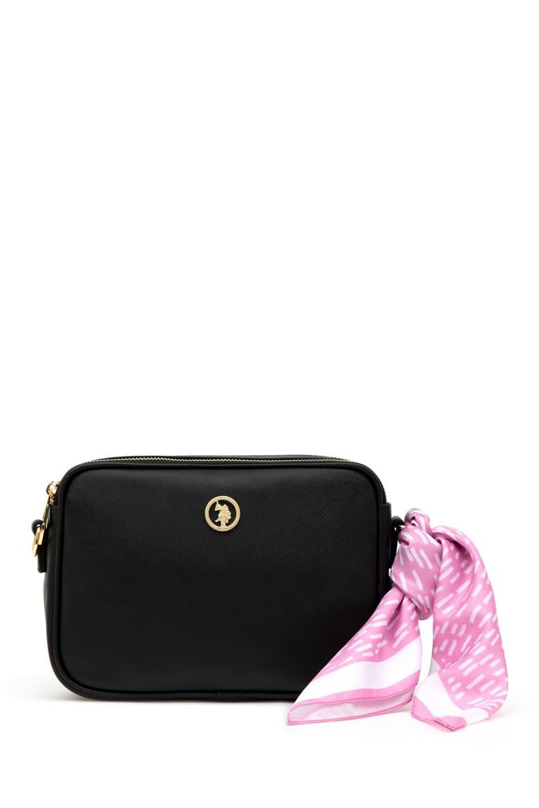 Kadın Kutulu Fularlı Hediyelik Siyah Çapraz Çanta - 50295940004