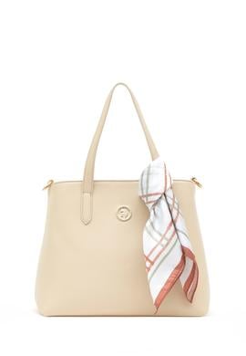 Kadın Kutulu Fularlı Hediyelik Krem Kol Çantası - 50295939002