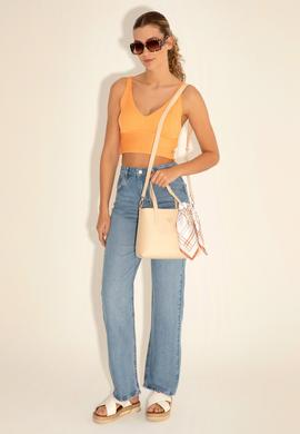 Kadın Kutulu Fularlı Hediyelik Krem Kol Çantası - 50295939002