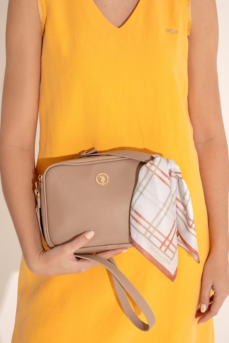 Kadın Kutulu Fularlı Hediyelik Vizon Çapraz Çanta - 50295940001