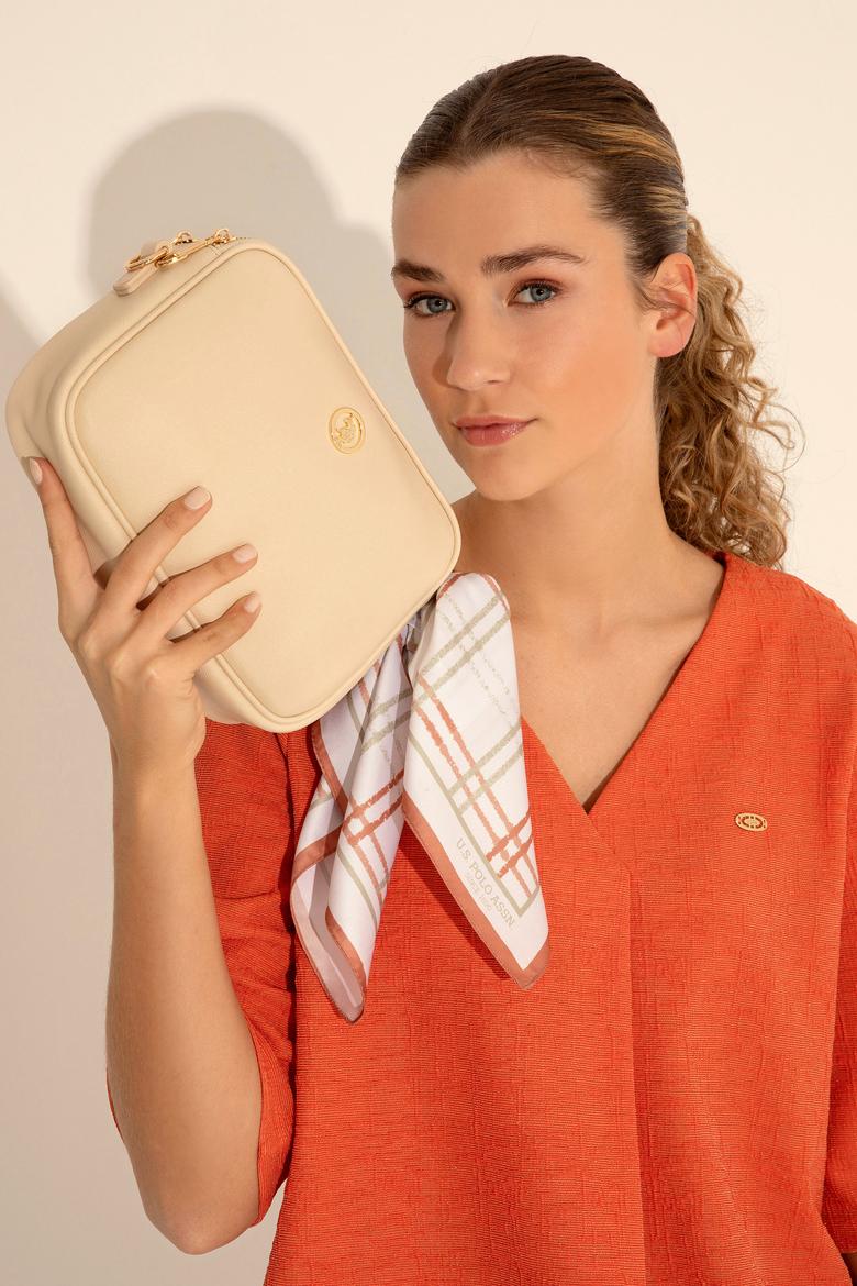 Kadın Kutulu Fularlı Hediyelik Krem Çapraz Çanta - 50295940002