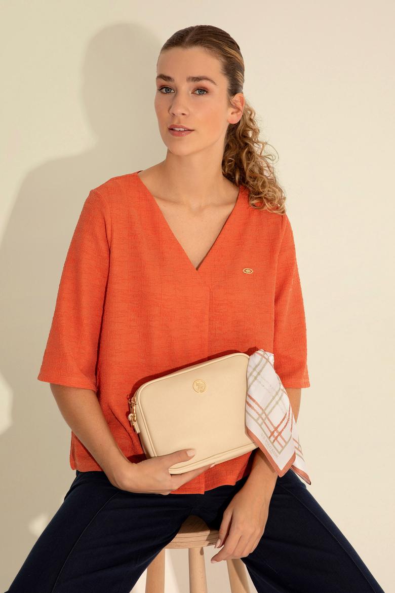 Kadın Kutulu Fularlı Hediyelik Krem Çapraz Çanta - 50295940002