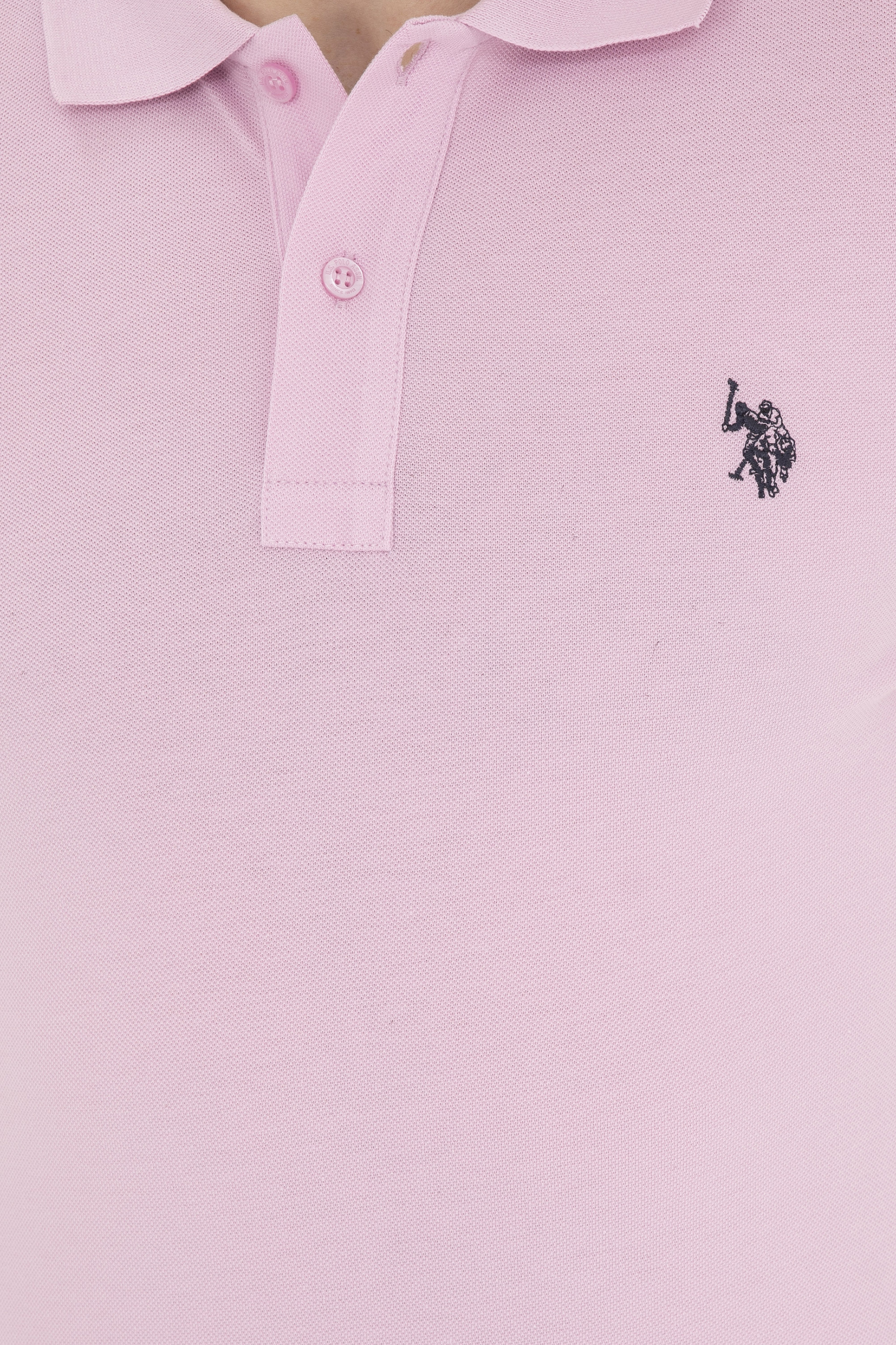 Erkek Slim Fit Polo Yaka Pembe Basic Tişört - Image 7