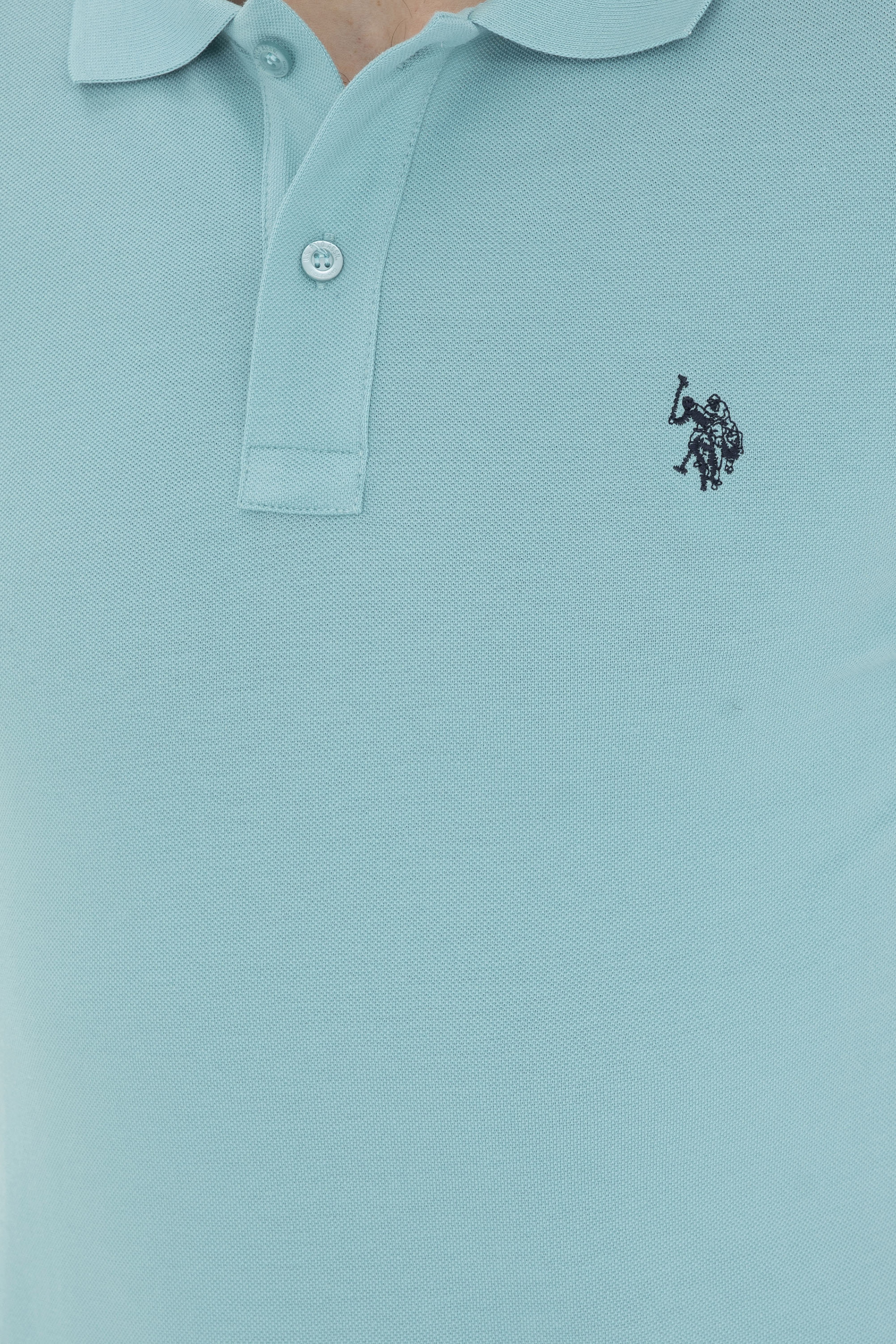 Erkek Slim Fit Polo Yaka Mint Basic Tişört - Image 7