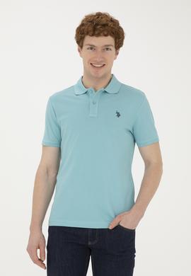 Erkek Slim Fit Polo Yaka Mint Basic Tişört - 50279573281