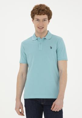 Erkek Slim Fit Polo Yaka Mint Basic Tişört - 50279573281