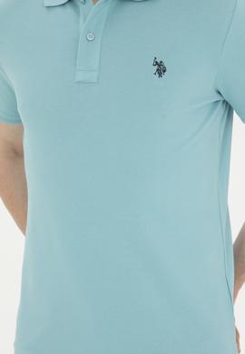 Erkek Slim Fit Polo Yaka Mint Basic Tişört - 50279573281