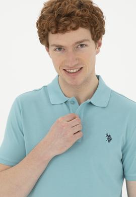 Erkek Slim Fit Polo Yaka Mint Basic Tişört - 50279573281