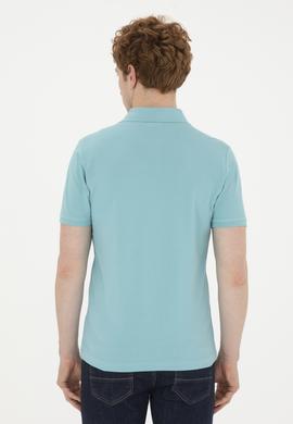 Erkek Slim Fit Polo Yaka Mint Basic Tişört - 50279573281