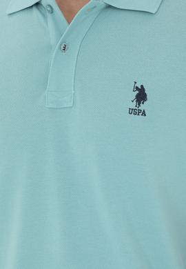 Erkek Slim Fit Polo Yaka Mint Basic Tişört - 50279613068