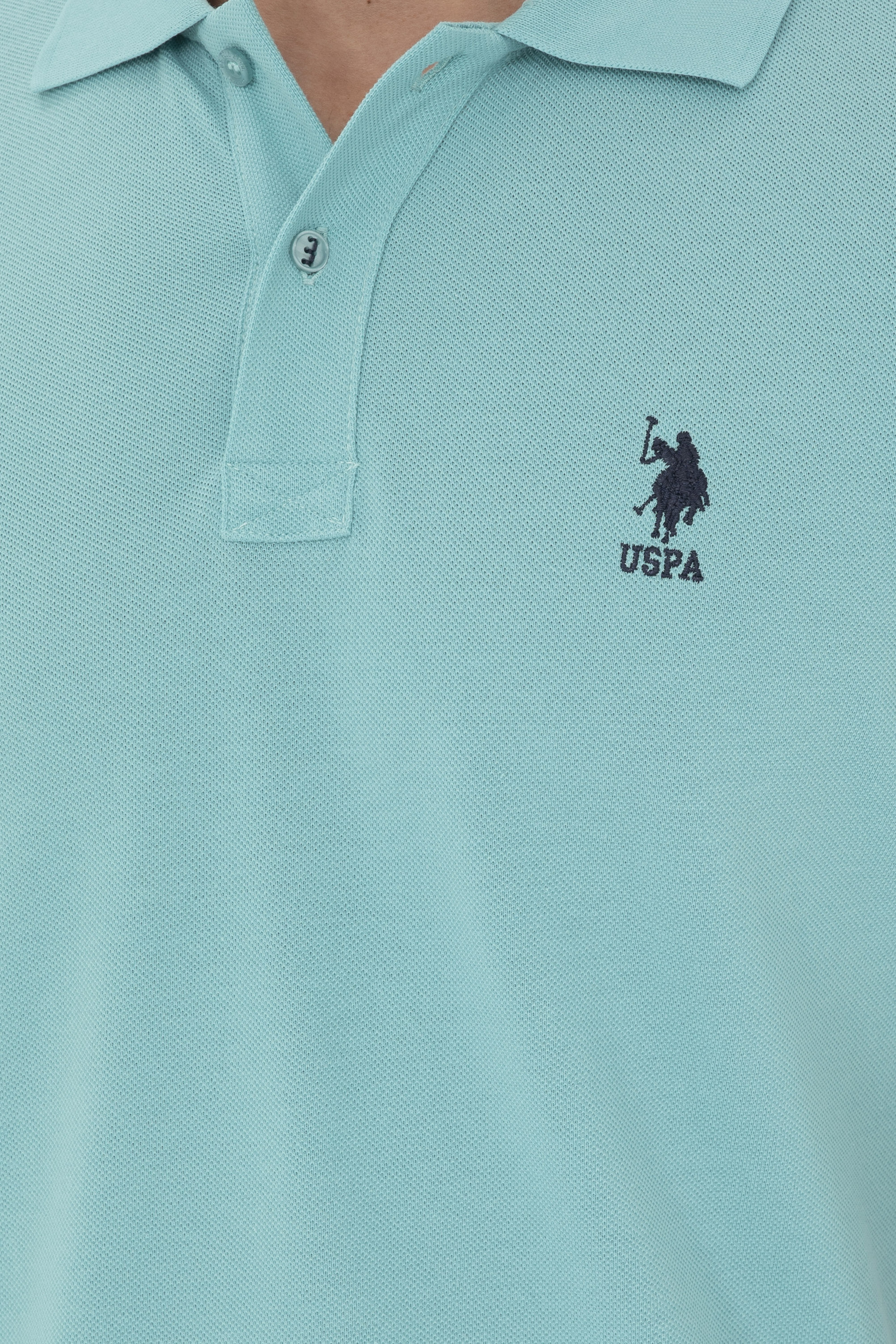 Erkek Slim Fit Polo Yaka Mint Basic Tişört - Image 7