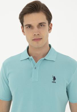 Erkek Slim Fit Polo Yaka Mint Basic Tişört - 50279613068