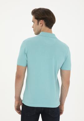 Erkek Slim Fit Polo Yaka Mint Basic Tişört - 50279613068