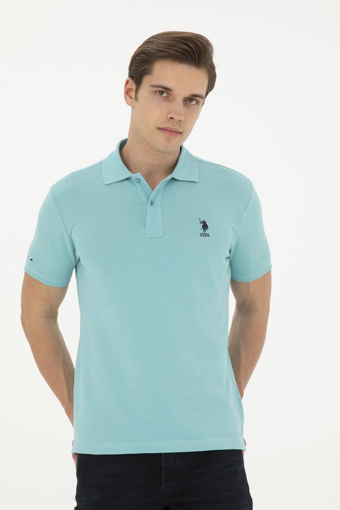Erkek Slim Fit Polo Yaka Mint Basic Tişört