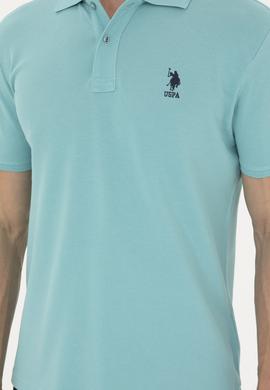 Erkek Slim Fit Polo Yaka Mint Basic Tişört - 50279613068