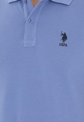 Erkek Slim Fit Polo Yaka Koyu Mavi Basic Tişört - 50279613108