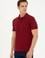 Erkek Slim Fit Polo Yaka Bordo Basic Tişört