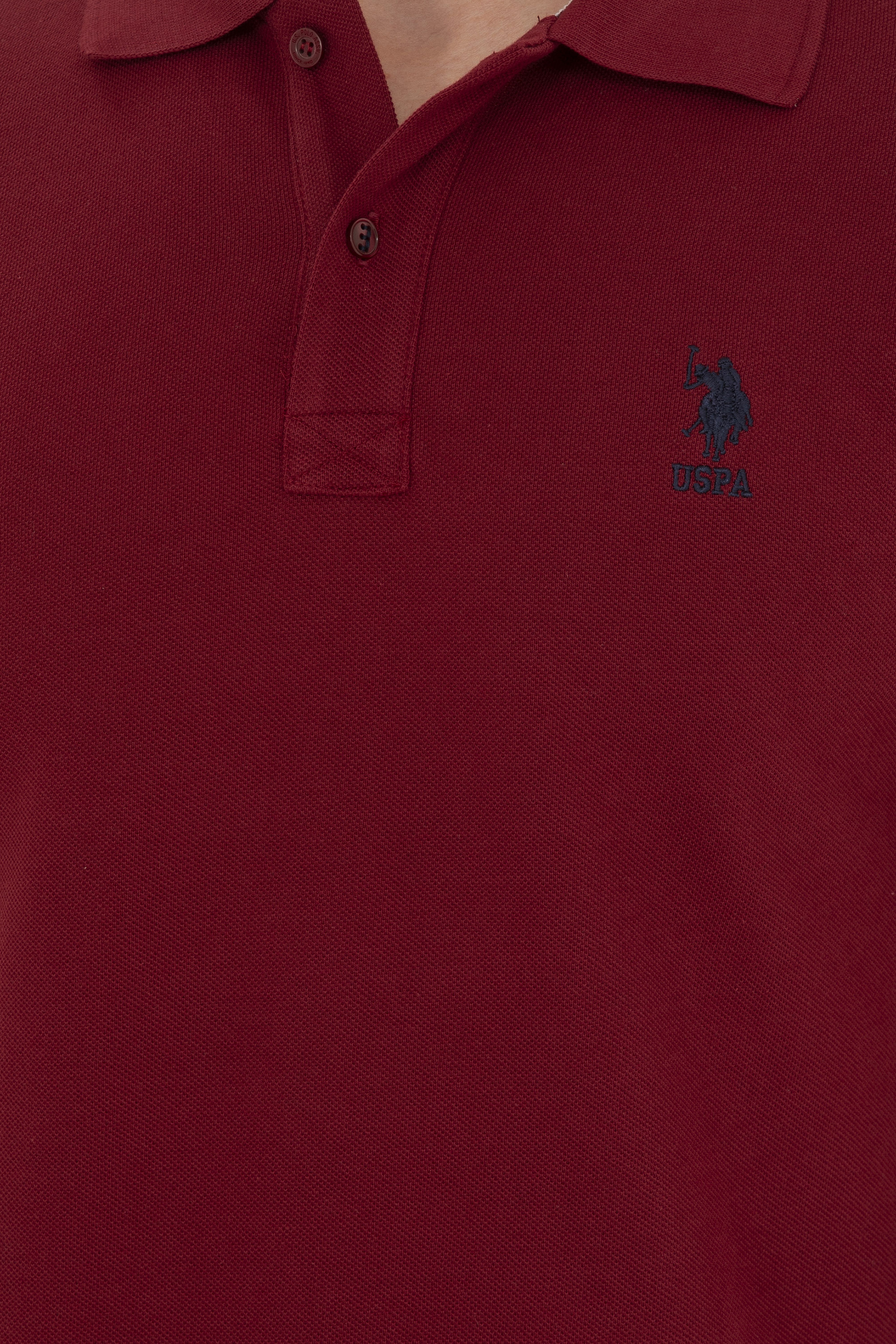 Erkek Slim Fit Polo Yaka Bordo Basic Tişört - Image 7
