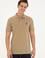 Erkek Slim Fit Polo Yaka Haki Basic Tişört