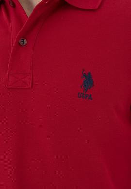 Erkek Slim Fit Polo Yaka Kırmızı Basic Tişört - 50279613394