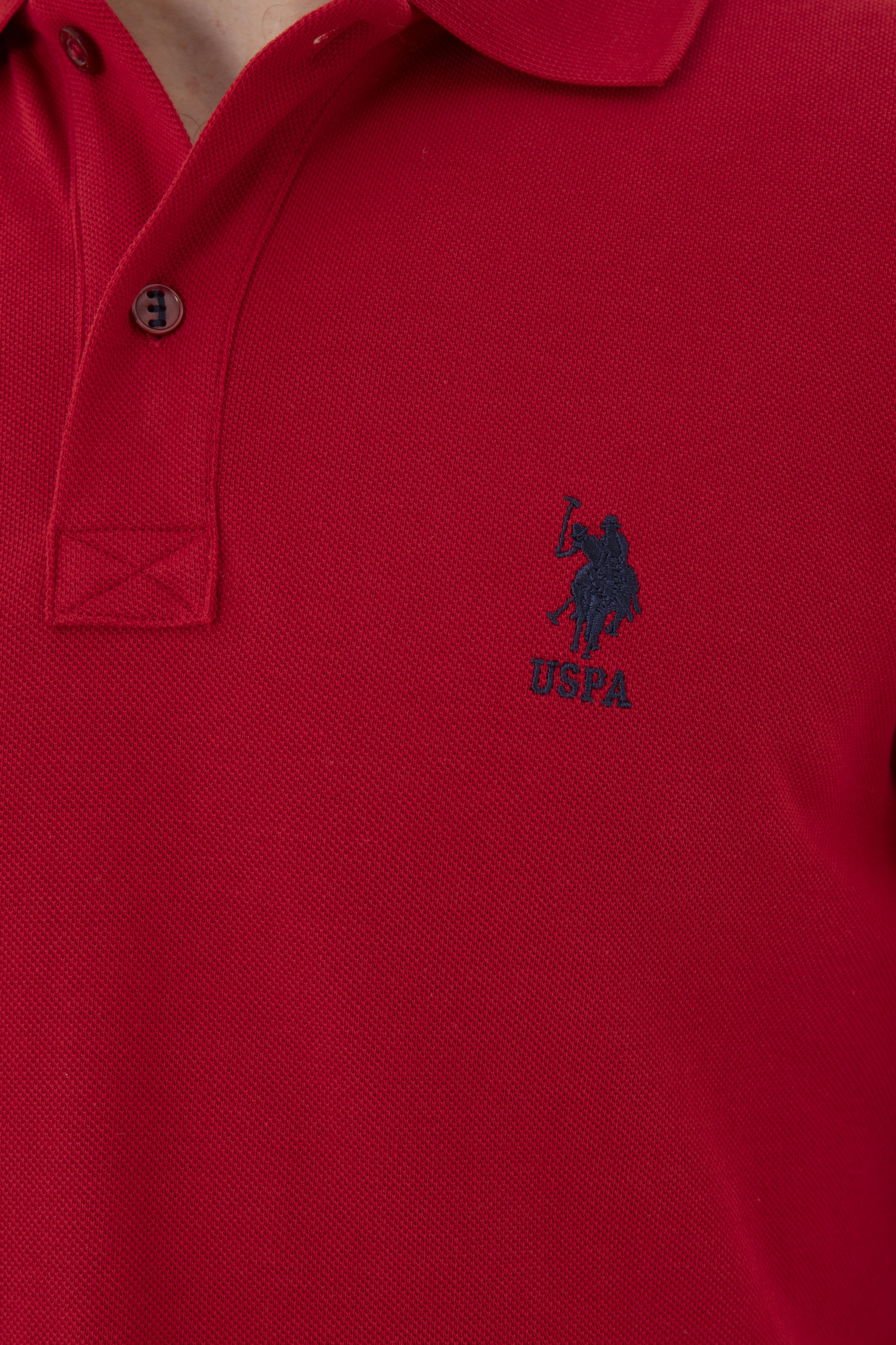 Erkek Slim Fit Polo Yaka Kırmızı Basic Tişört - Image 7