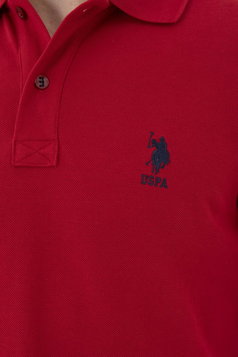 Erkek Slim Fit Polo Yaka Kırmızı Basic Tişört - 50279613394