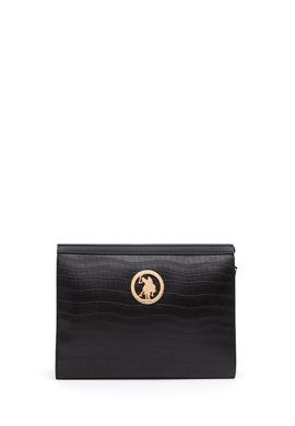 Kadın Siyah Kroko Çapraz Çanta - 50293669002