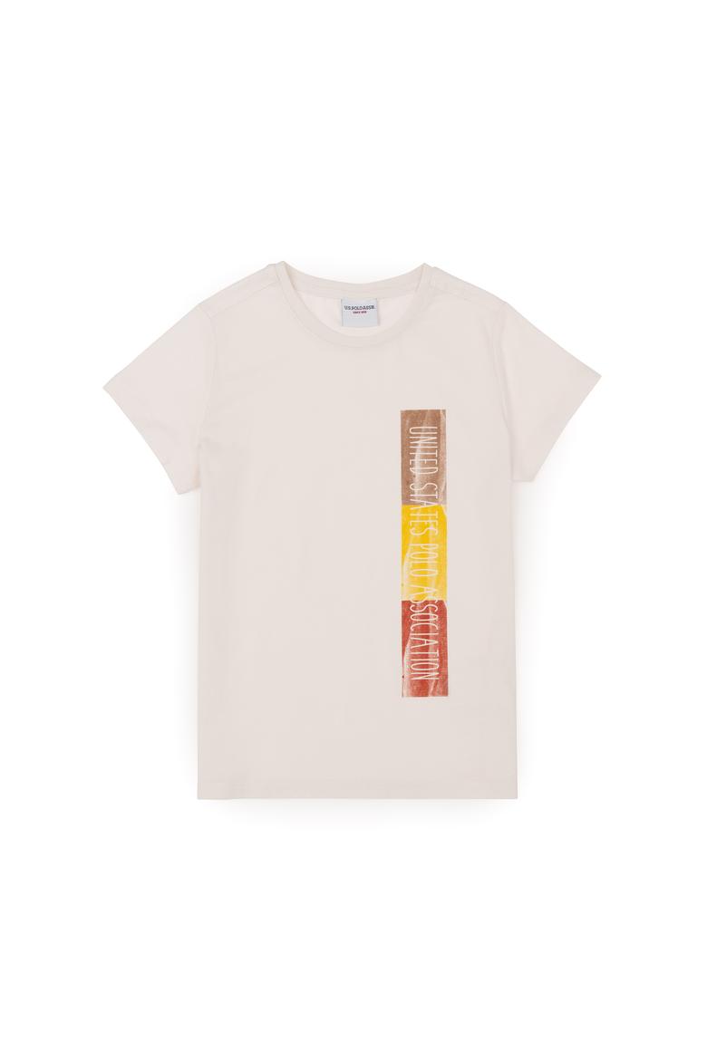 Erkek Çocuk Ekru Bisiklet Yaka Tişört - 50288058012