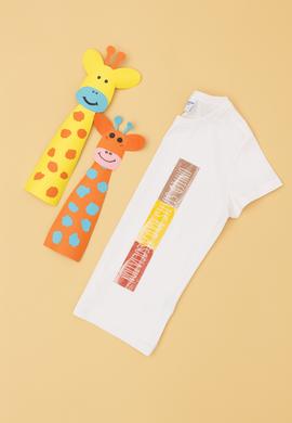 Erkek Çocuk Ekru Bisiklet Yaka Tişört - 50288058012